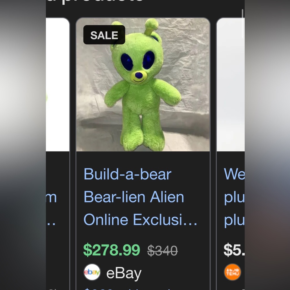 Build-a-bear Alien plush - Picture 5 of 5